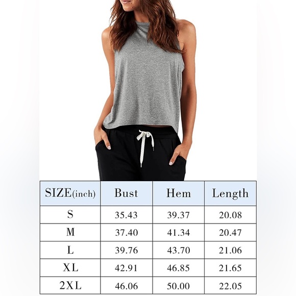 LASLULU Womens Crop Top Sleeveless Halter Neck Cropped Athletic Shirts - NWT - Picture 5 of 8